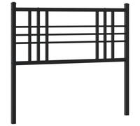 vidaXL Black Metal Headboard - Sturdy Steel Bed Header for 107 cm Mattress, Easy Assembly, 112 x 3 x 90 cm, Bedroom Furniture