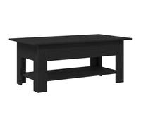vidaXL black oak coffee table - solid wood, rectangular table, living room furniture - 102 x 55 x 48 cm