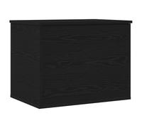 vidaXL Black Oak Storage Trunk - MDF Veneer Chest, 60x42x46 cm, Living Room/Bedroom Organization Box, Contemporary/Durable Design, Matte Finish