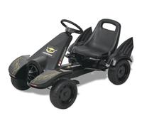 vidaXL Black Pedal Go Kart - Adjustable Seat with Backrest, PVC Wheels, Forward and Reverse Gears, Longer Hand Brake and Gear Lever