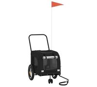 vidaXL Black Pet Stroller Black Metal Fabric