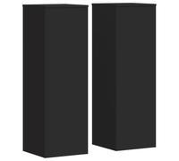 vidaXL Black Plant Stands - Engineered Wood - 2 Piece Set - 100 cm H x 33 cm W - Indoor Display Furniture for Flower Pots and Decorative Items