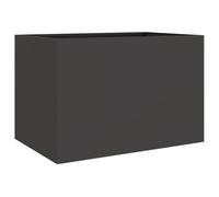 vidaXL Black Planter - 62x40x39 cm Cold-rolled Steel Rectangular Garden Box for Patio, Balcony, Outdoor/Indoor Plant Container