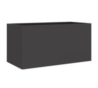 (black, 62 x 30 x 29 cm/ 1 pcs) vidaXL Planter Raised Garden Bed Plant Pot Flower Pot Grey Weathering Steel