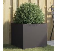 vidaXL Black Planter - Rectangular, Cold-Rolled Steel, 49x47x46 cm, Sturdy & Decorative for Gardens/Patios