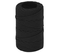 vidaXL Black Polypropylene Boat Rope - Durable 2mm Braided Cord, Ideal for Sailing, Yachting, Rigging, Dock Lines, Camping, Transportation, Fishing - 250m Length