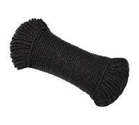 vidaXL Black Polypropylene Twisted Work Rope - Durable, Weather-Resistant and Floating Rope for Indoor/Outdoor Use, 6 mm Diameter and 25 m Long