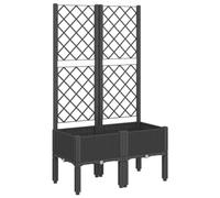 (black, 80 x 40 x 142 cm) vidaXL Garden Planter with Trellis Outdoor Flower Pot Planter Pot Box White PP
