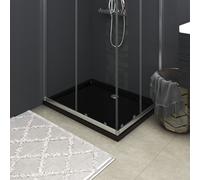 Vidaxl Rectangular Abs Shower Base Tray Black 80X100 Cm, Black