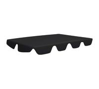 vidaXL Black Replacement Canopy for Garden Swing - Waterproof Fabric with PVC Coating, Lightweight, Fits 188/168 x 110/145 cm Roof Size.
