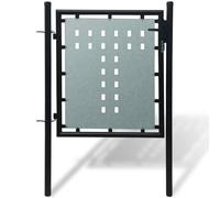 vidaXL Black Single Door Fence Gate 100 x 125 cm UK NEW