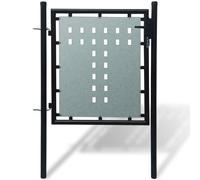 vidaXL Black Single Door Fence Gate 100 X 150cm, Black