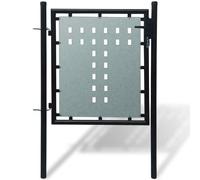 vidaXL Black Single Door Fence Gate 100 X 150cm, Black