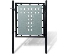 vidaXL Black Single Door Fence Gate 100x100 cm