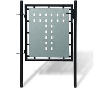 vidaXL Black Single Door Fence Gate 100x75 cm