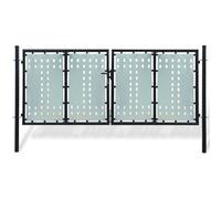 vidaXL Black Single Door Fence Gate 300x125 cm