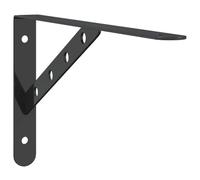 ** vidaXL - Black Stainless Steel Shelf Bracket Supports 4 pcs - Wall Mounted, 30x2.5x15.5 cm, 50 kg Capacity, Versatile Use for DIY, Bookshelves, Kitchens, Gardens