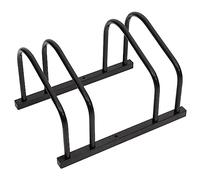 vidaXL Black Steel Bicycle Rack - Durable Floor Parking Stand for 2 Bikes - Compact, Space-Saving Design - Ideal for Homes or Small Businesses