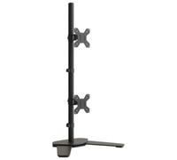 vidaXL Black Steel Dual Monitor Stand for Desk - Adjustable, Easy Installation, Cable Organisation, VESA 75/100 mm Support, 10kg Load Capacity per Plate