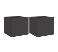 (black, 32 x 30 x 29 cm/ 2 pcs) vidaXL Planter Raised Garden Bed Plant Pot Flower Pot Grey Weathering Steel