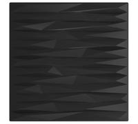 vidaXL Black Stone Pattern EPS Wall Panels (48 pcs, 50x50cm) - Easy to Clean, Cut-to-Fit, Water-Resistant Panels for Home and Commercial Spaces