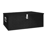 vidaXL Black Storage Box, 100x55x37 cm, Lightweight Aluminium Design, Rust-Resistant, Lockable System, Ideal for Tool & Accessory Storage, Camping Trips