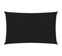 vidaXL Black Sunshade Sail 5x7m - Rectangular HDPE Patio Shade Canopy - UV Protection for Garden, Terrace, Playground