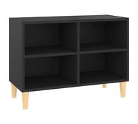 Vidaxl Tv Cabinet With Solid Wood Legs Black 69.5X30X50 Cm