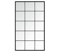 vidaXL Wall Mirror Indoor Home Living Room Decor Vanity Make up Bathroom Bedroom Wall-mounted Mirror with Mounting Hook Black Metal