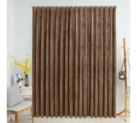 vidaXL Blackout Curtain with Hooks Velvet Beige Blind Drapery Window Curtain