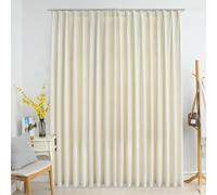 vidaXL Blackout Curtain with Hooks Velvet Cream 290x245 cm UK HOT