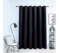 vidaXL Blackout Curtains with Metal Rings Black 290x245cm Blind Window Drape