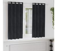 vidaXL Blackout Curtains 2 pcs Black 140 x 175 cm Velvet