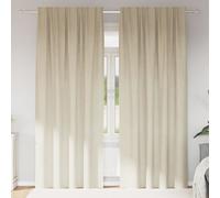 vidaXL Blackout Curtains 2 pcs Cream 140 x 245 cm Velvet