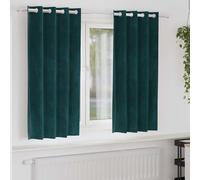 Blackout Curtains 2 pcs Dark Green 140 x 175 cm Velvet