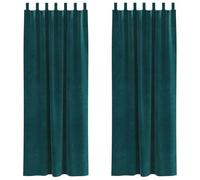 vidaXL Blackout Curtains 2 pcs Dark Green 140 x 260 cm Velvet