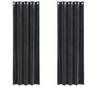 vidaXL Dark Grey Polyester Grommet Curtains 140x260 cm - Living Room, Bedroom, Dining