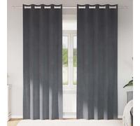 Velvet Curtains Super Light Grey 140x260 cm Eyelet 2 pcs Elegant Home Decor