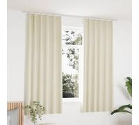 vidaXL Blackout Curtains 2 pcs with Hooks Velvet Cream 140x175 cm, Cream
