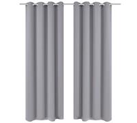 vidaXL Blackout Curtains 2 pcs with Metal Eyelets 135x175 cm Grey