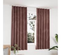 vidaXL Blackout Curtains 2pcs with Hooks Velvet Antique Pink 140x175cm