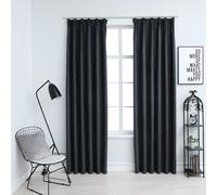 vidaXL 2x Blackout Curtains with Hooks Anthracite 245cm Blind Window Covering