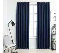 vidaXL Blackout Curtains with Hooks 2 pcs Blue 140x225 cm, Blue