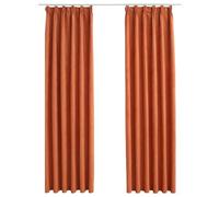 vidaXL Blackout Curtains with Hooks 2 pcs Rust 140x245 cm