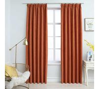 vidaXL Blackout Curtains with Hooks 2 pcs Rust 140x245 cm UK NEW