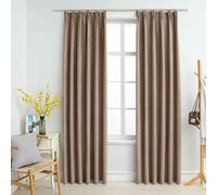 vidaXL Blackout Curtains with Hooks 2 pcs Taupe 140x225 cm 01 UK HOT