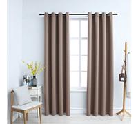 vidaXL Blackout Curtains with Metal Rings 2 pcs Taupe 140x175 cm
