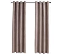 vidaXL Blackout Curtains with Metal Rings - Premium Polyester Material, Soft Suede Touch, Taupe, 140x245 cm - Perfect for Living Room, Bedroom, and Office