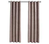 vidaXL Blackout Curtains with Metal Rings - Premium Polyester Material, Soft Suede Touch, Taupe, 140x245 cm - Perfect for Living Room, Bedroom, and Office