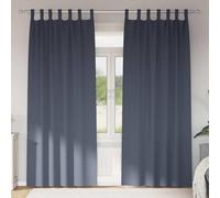 vidaXL Blackout Curtains with Rings 2 pcs Anthracite 225 x 140 cm